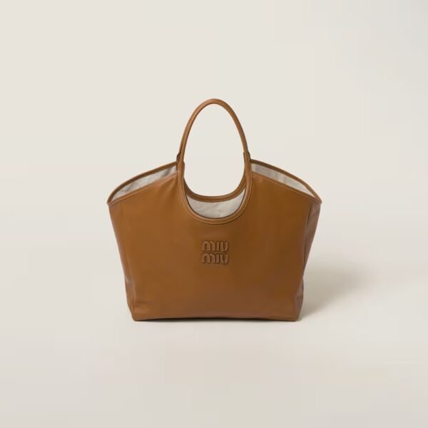 IVY Leather Handbag Cognac color