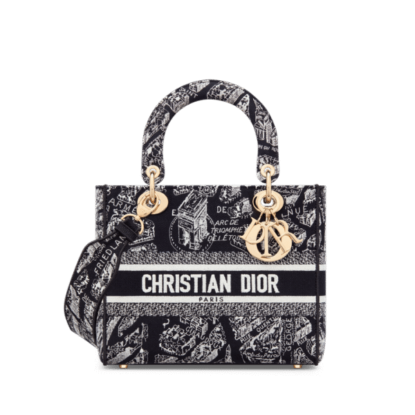 MEDIUM LADY D-LITE BAG Embroidery