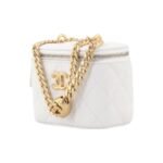 CHANEL 23P LIPSTICK BOX WITH CHAIN WHITE