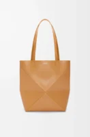Medium Puzzle Fold tote in shiny calfskin