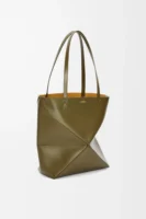 Medium Puzzle Fold tote in shiny calfskin