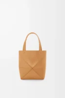 Mini Puzzle Fold tote in shiny calfskin