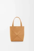 Mini Puzzle Fold tote in shiny calfskin