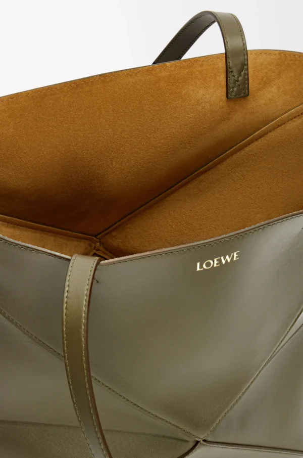 Medium Puzzle Fold tote in shiny calfskin