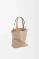 Mini Puzzle Fold tote in shiny calfskin