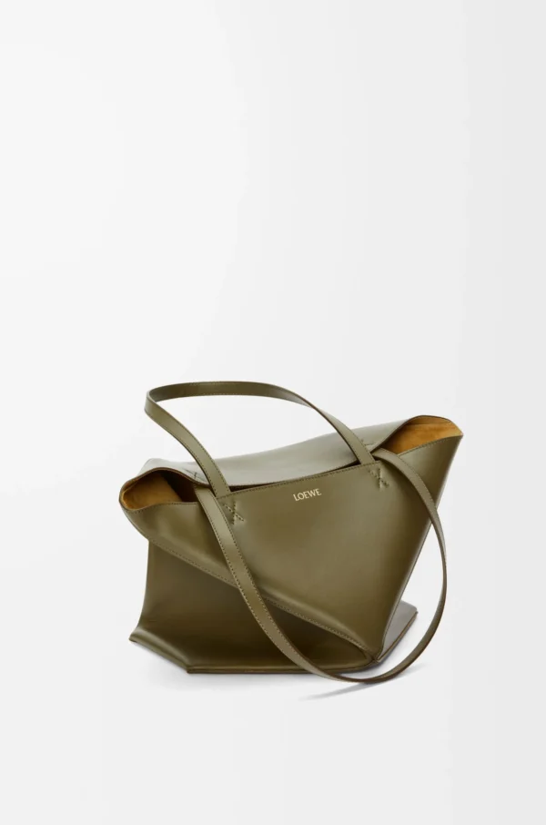 Medium Puzzle Fold tote in shiny calfskin