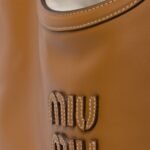 IVY Leather Handbag Cognac color