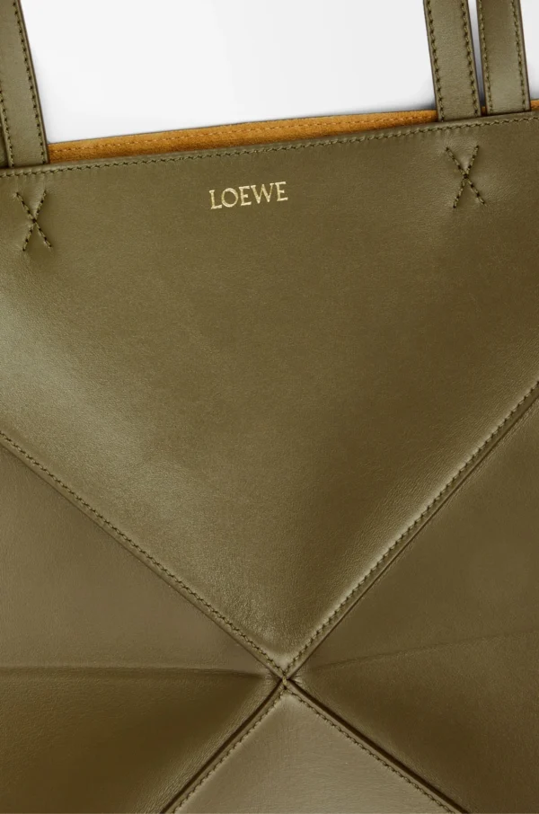 Medium Puzzle Fold tote in shiny calfskin