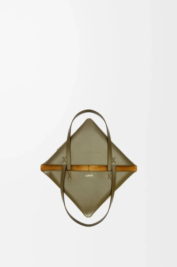 Medium Puzzle Fold tote in shiny calfskin