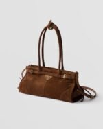 Prada Bonnie Medium Suede Leather Handbag
