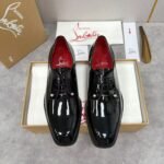 Men's Red Bottom Leather Loafers Slip-On Formal Dress Shoes