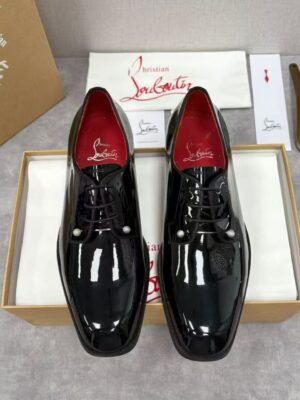 Men's Red Bottom Leather Loafers Slip-On Formal Dress Shoes