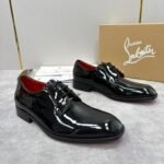 Men's Red Bottom Leather Loafers Slip-On Formal Dress Shoes