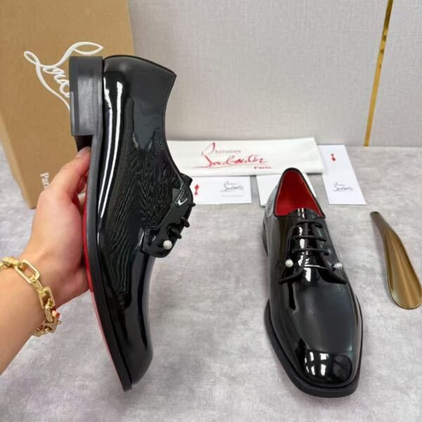 Men's Red Bottom Leather Loafers Slip-On Formal Dress Shoes