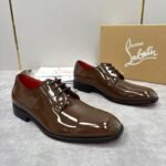 Men's Red Bottom Leather Loafers Slip-On Formal Dress Shoes