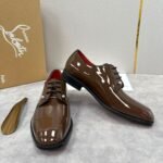 Men's Red Bottom Leather Loafers Slip-On Formal Dress Shoes