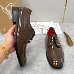 Men's Red Bottom Leather Loafers Slip-On Formal Dress Shoes