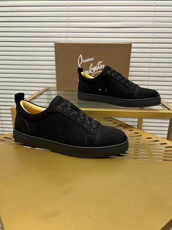 Men's Luxury Midnight Navy Suede Low-Top Sneakers | Designer Red Sole Casual Shoes