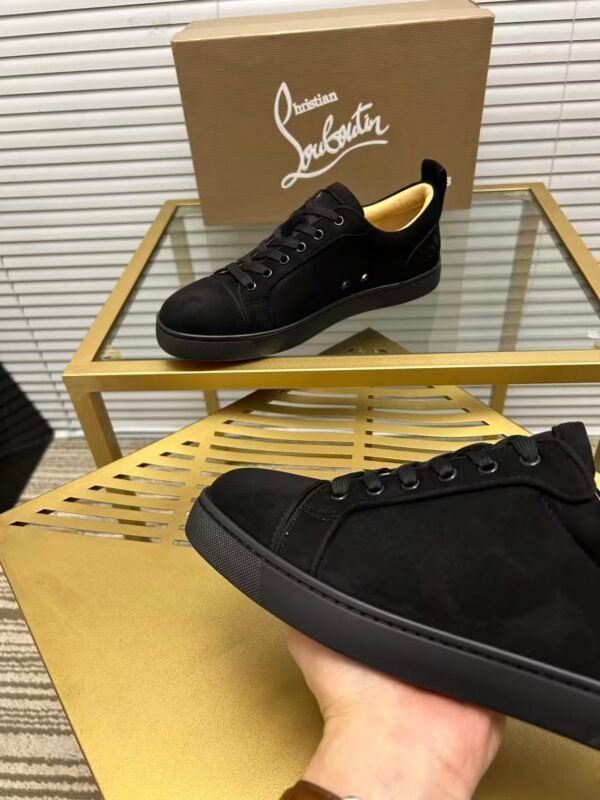 Men's Luxury Midnight Navy Suede Low-Top Sneakers | Designer Red Sole Casual Shoes