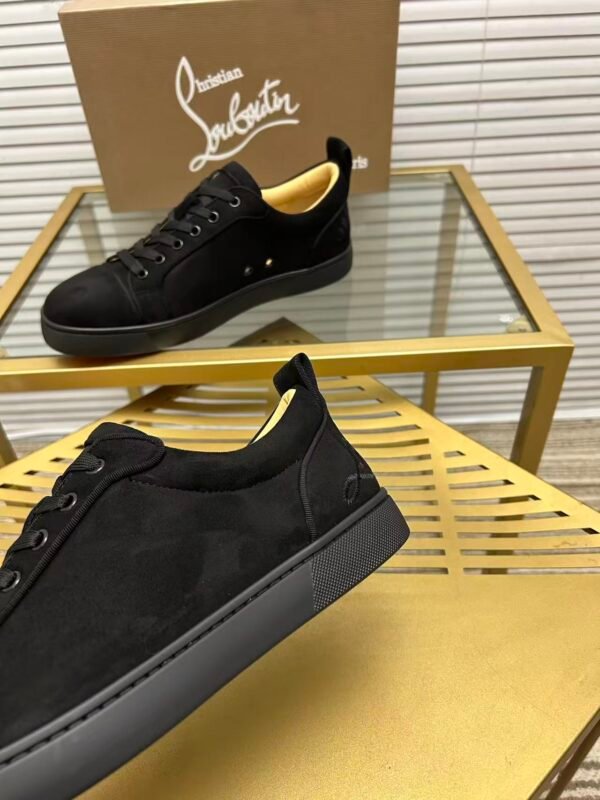 Men's Luxury Midnight Navy Suede Low-Top Sneakers | Designer Red Sole Casual Shoes