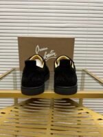 Men's Luxury Midnight Navy Suede Low-Top Sneakers | Designer Red Sole Casual Shoes