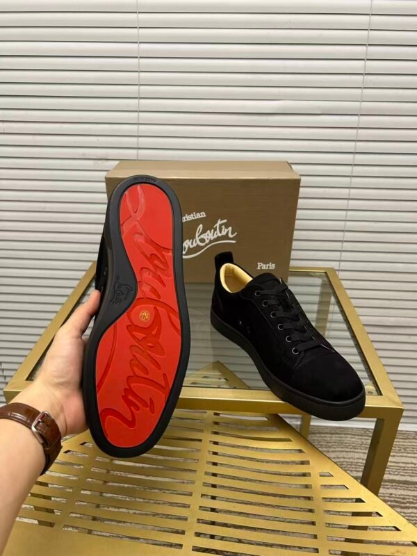 Men's Luxury Midnight Navy Suede Low-Top Sneakers | Designer Red Sole Casual Shoes