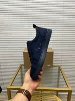 Men's Luxury Midnight Navy Suede Low-Top Sneakers | Designer Red Sole Casual Shoes