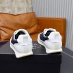 Men's Luxury Navy White Leather Board Shoes – Retro Low Top Gum Sole Sneakers