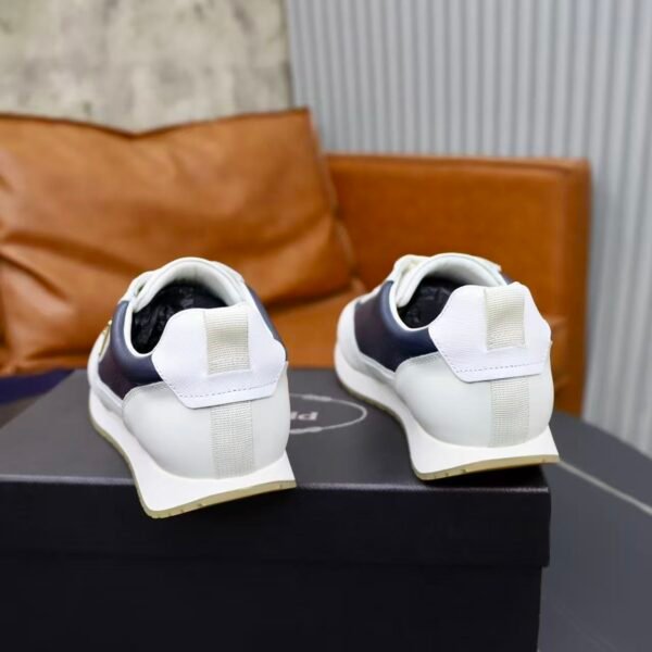 Men's Luxury Navy White Leather Board Shoes – Retro Low Top Gum Sole Sneakers