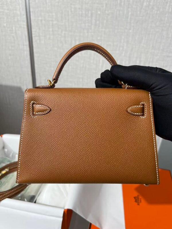 Mini Genuine Leather Top-Handle Crossbody Bag – Classic Brown Vintage Micro Handbag for Women