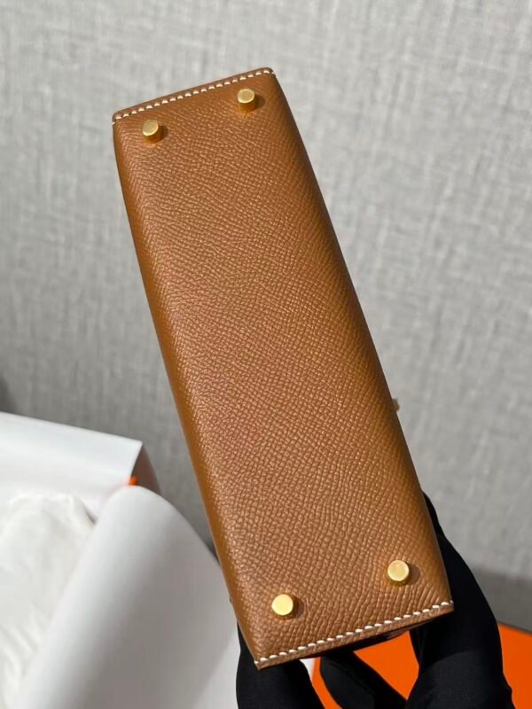 Mini Genuine Leather Top-Handle Crossbody Bag – Classic Brown Vintage Micro Handbag for Women