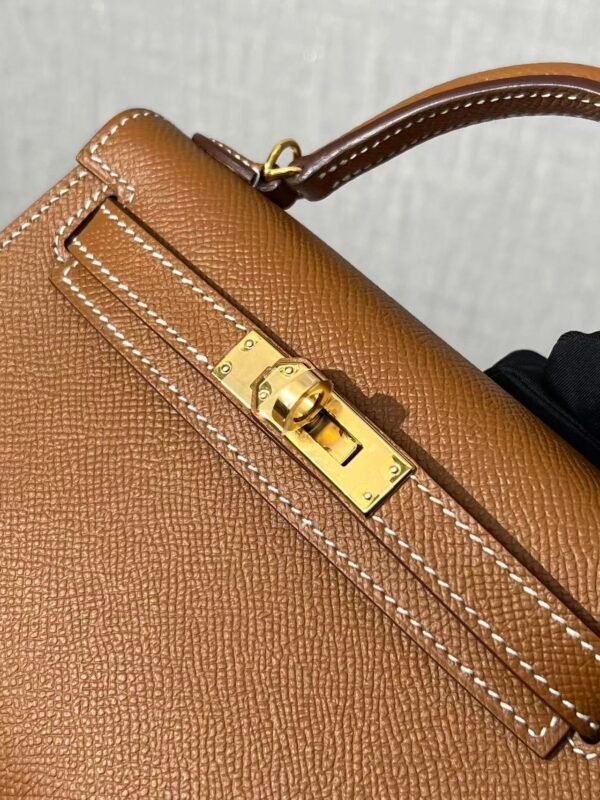 Mini Genuine Leather Top-Handle Crossbody Bag – Classic Brown Vintage Micro Handbag for Women