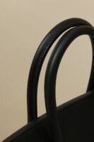 Classic Black Leather Top-Handle Tote Bag 25cm – Elegant Women's Handbag with Gold Lock & Key