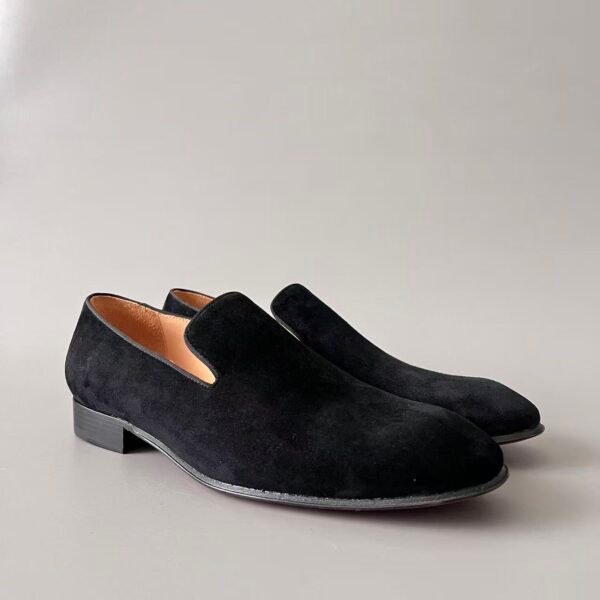 Christian Louboutin Black Suede Venetian Loafers – Minimalist Classic Slip-On