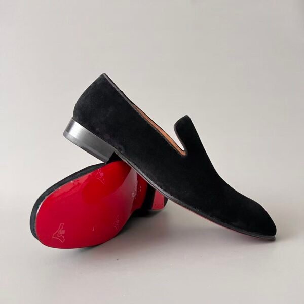 Christian Louboutin Black Suede Venetian Loafers – Minimalist Classic Slip-On