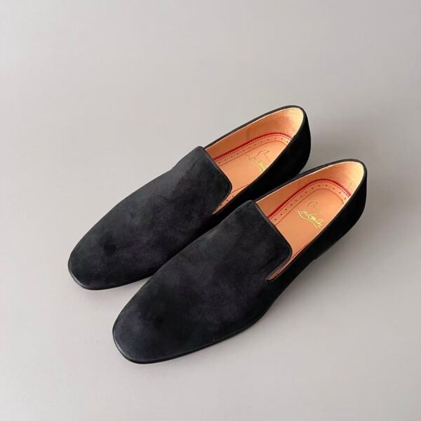 Christian Louboutin Black Suede Venetian Loafers – Minimalist Classic Slip-On
