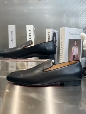 Men's Minimalist Black Leather Loafers - Slip-On Casual & Dress Shoes for Business, Driving & Work