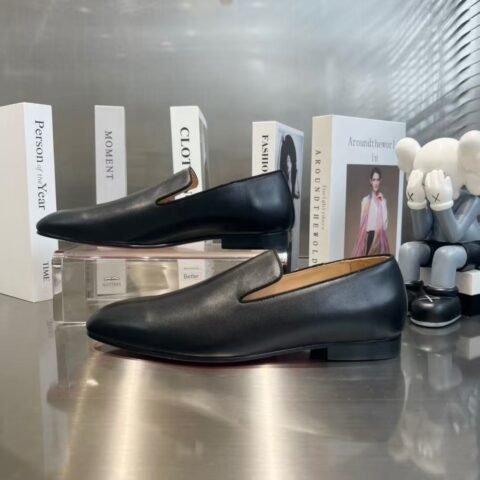 Men's Minimalist Black Leather Loafers - Slip-On Casual & Dress Shoes for Business, Driving & Work