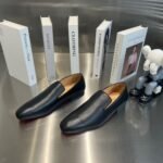 Men's Minimalist Black Leather Loafers - Slip-On Casual & Dress Shoes for Business, Driving & Work