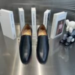 Men's Minimalist Black Leather Loafers - Slip-On Casual & Dress Shoes for Business, Driving & Work