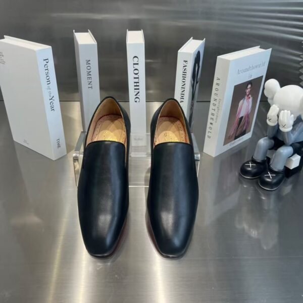 Men's Minimalist Black Leather Loafers - Slip-On Casual & Dress Shoes for Business, Driving & Work