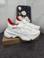 Unisex Designer Red Bottom Chunky Sneakers - Breathable Lycra Mesh Running Shoes, Non-Slip Cushion Platform Walking Sneakers for Men Women