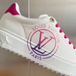 Women's White Leather Platform Sneakers with Pink Accents - Chunky Thick Sole Casual Fashion Shoes