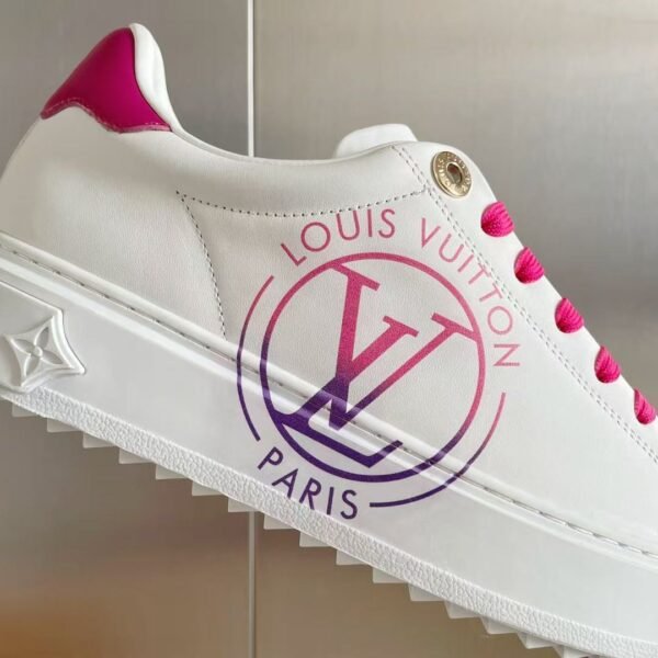 Women's White Leather Platform Sneakers with Pink Accents - Chunky Thick Sole Casual Fashion Shoes