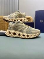 Premium Grey Beige Chunky Sneakers for Men | Retro Mesh Dad Shoes with Thick Sole & Luxury Streetwear Style