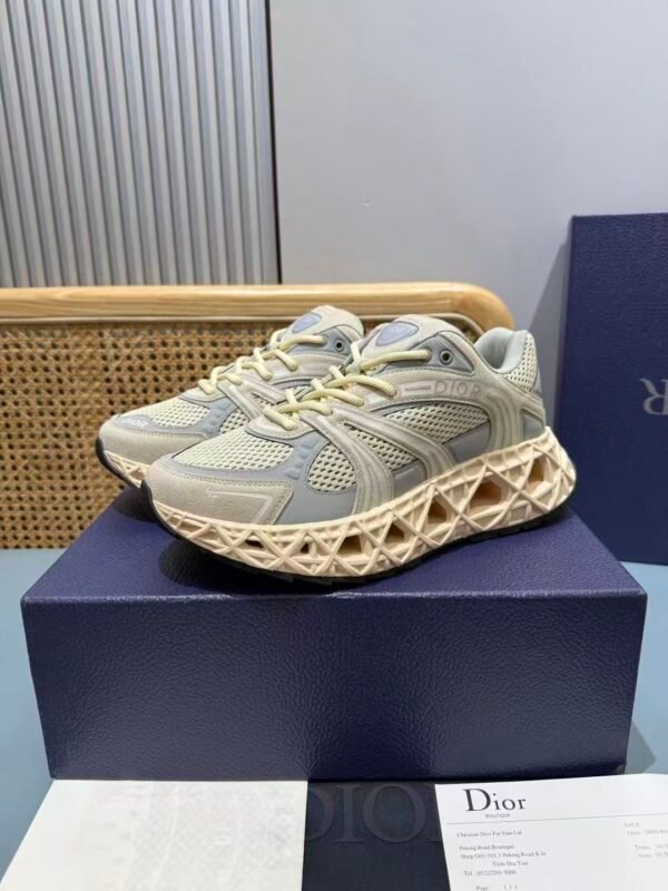 Premium Grey Beige Chunky Sneakers for Men | Retro Mesh Dad Shoes with Thick Sole & Luxury Streetwear Style