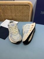 Premium Grey Beige Chunky Sneakers for Men | Retro Mesh Dad Shoes with Thick Sole & Luxury Streetwear Style