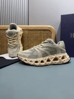 Premium Grey Beige Chunky Sneakers for Men | Retro Mesh Dad Shoes with Thick Sole & Luxury Streetwear Style