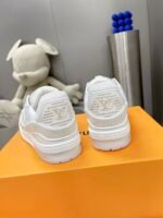 Retro Vintage Basketball Trainer Sneakers – Premium Genuine Leather White Cream Low-Top Shoes for Men & Women