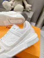 Retro Vintage Basketball Trainer Sneakers – Premium Genuine Leather White Cream Low-Top Shoes for Men & Women